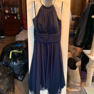 Blondie Niles Sparkly Halter Dress w/ Gold Collar